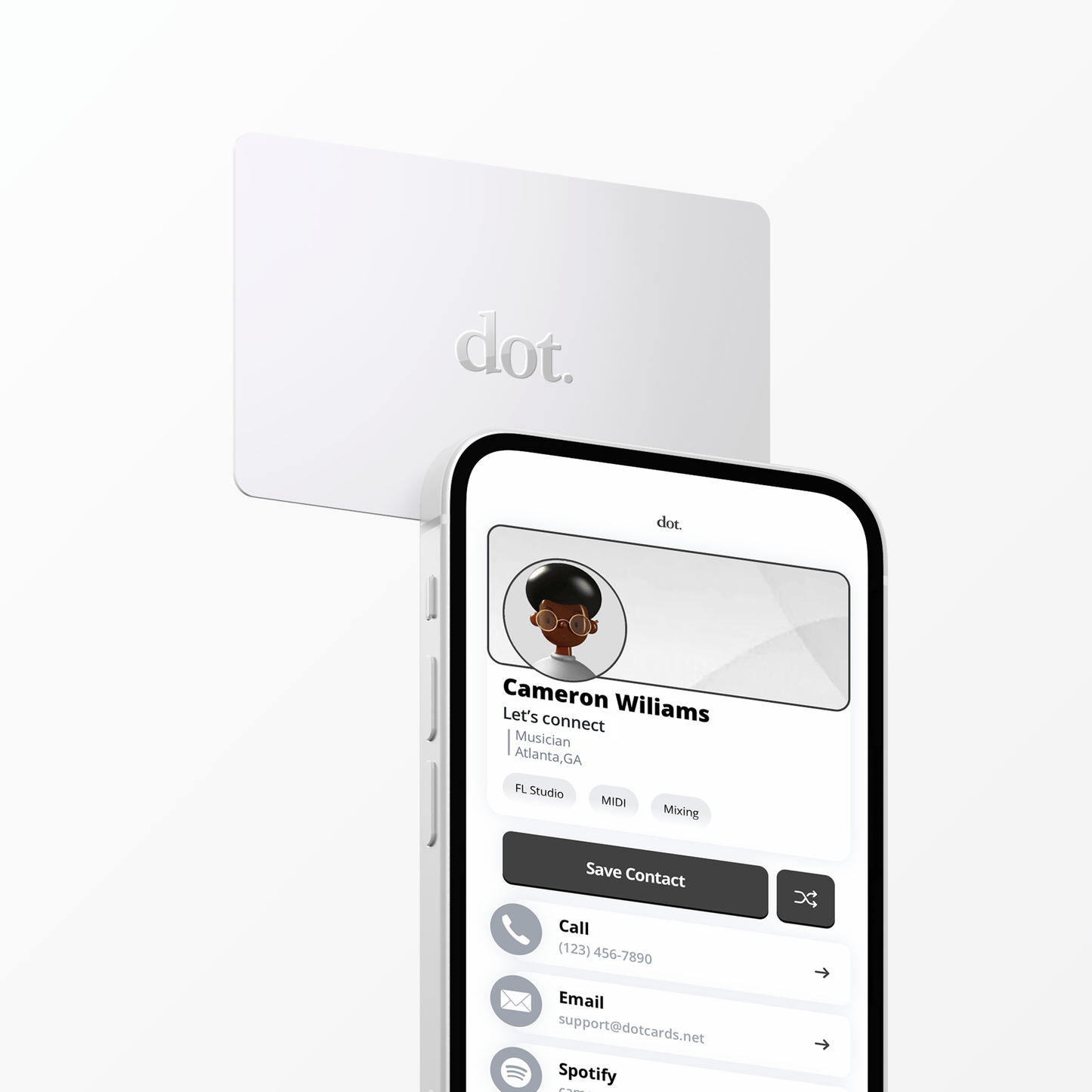dot. Card - Digital Business Card - Tap Compatible with iPhone & Android
