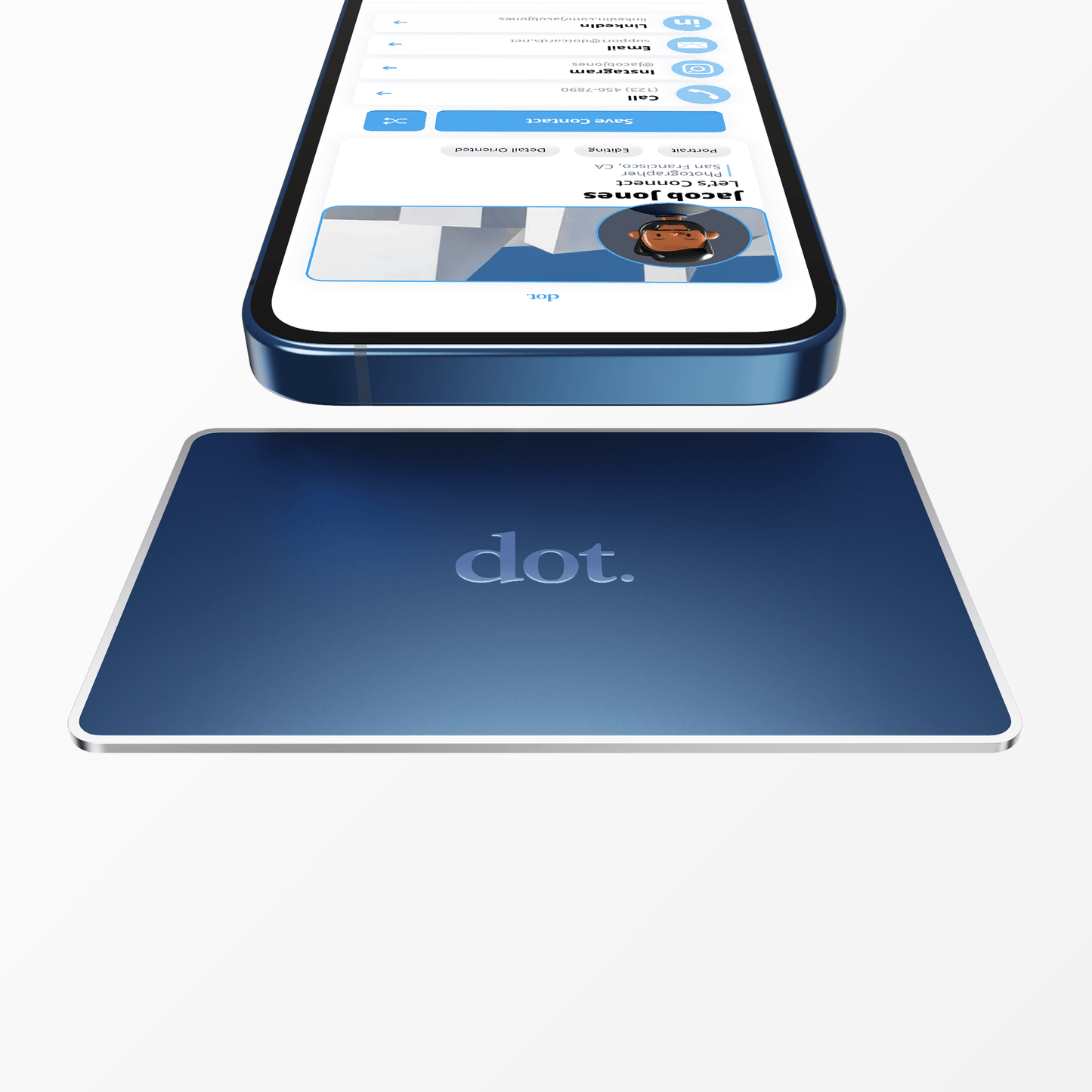 dot. Card Metal - Digital Business Card - Tap Compatible with iPhone & Android
